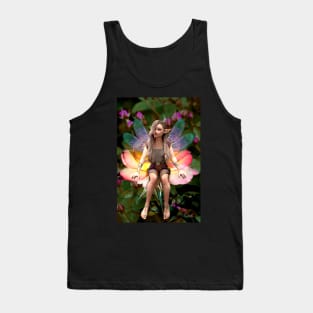 Fairy sitting on white and red rose Tank Top